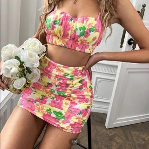 Shein floral 2 piece set